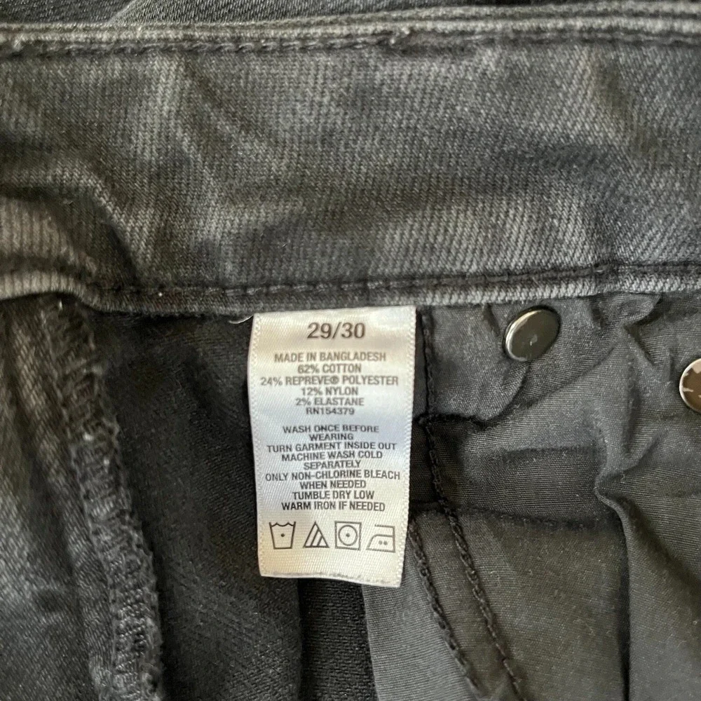 Aeropostale Jeans Mens 29x30 Black Slim Straight Stretch Distressed Grunge